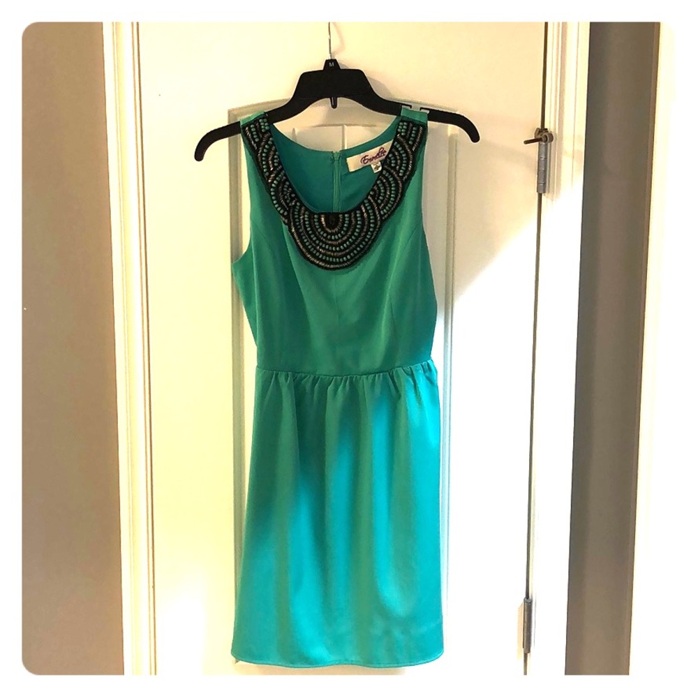 Beautiful Green Dress with Detailing at Neck